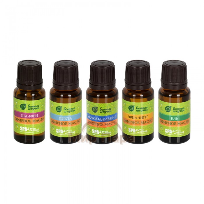 Набор эфирных масел Легкое дыхание (пихта, можжевельник, ель, шалфей, эвкалипт) 15 мл на полочке